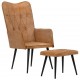 Sonata H Wingback стол с табуретка, кафяв, канава Sonata H Wingback стол с табуретка, кафяв, канава