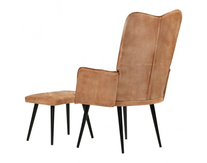 Sonata H Wingback стол с табуретка, кафяв, канава Sonata H Wingback стол с табуретка, кафяв, канава