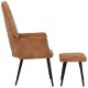 Sonata H Wingback стол с табуретка, кафяв, канава Sonata H Wingback стол с табуретка, кафяв, канава