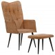 Sonata H Wingback стол с табуретка, кафяв, канава Sonata H Wingback стол с табуретка, кафяв, канава