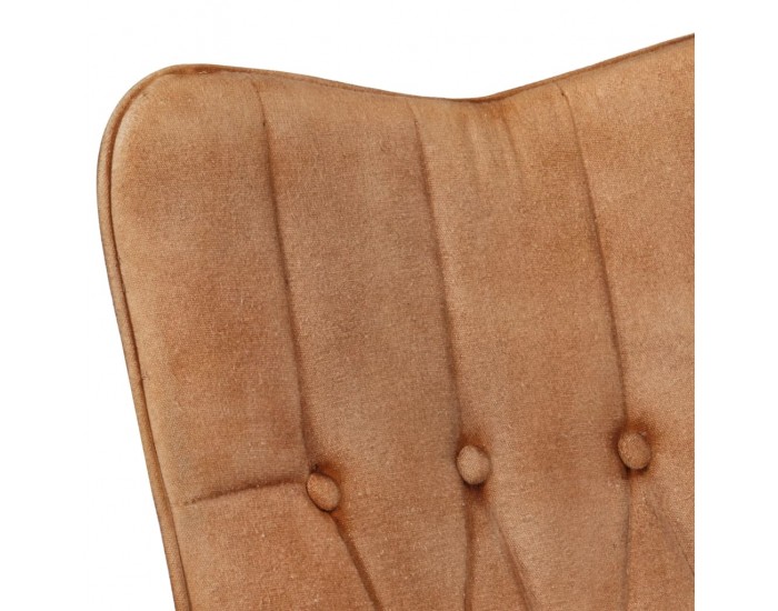 Sonata H Wingback стол с табуретка, кафяв, канава Sonata H Wingback стол с табуретка, кафяв, канава
