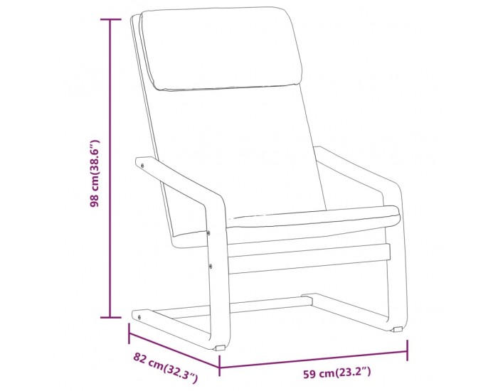 Sonata H Релакс стол, тъмносив, текстил