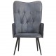 Sonata H Wingback стол, сив, естествена кожа Sonata H Wingback стол, сив, естествена кожа