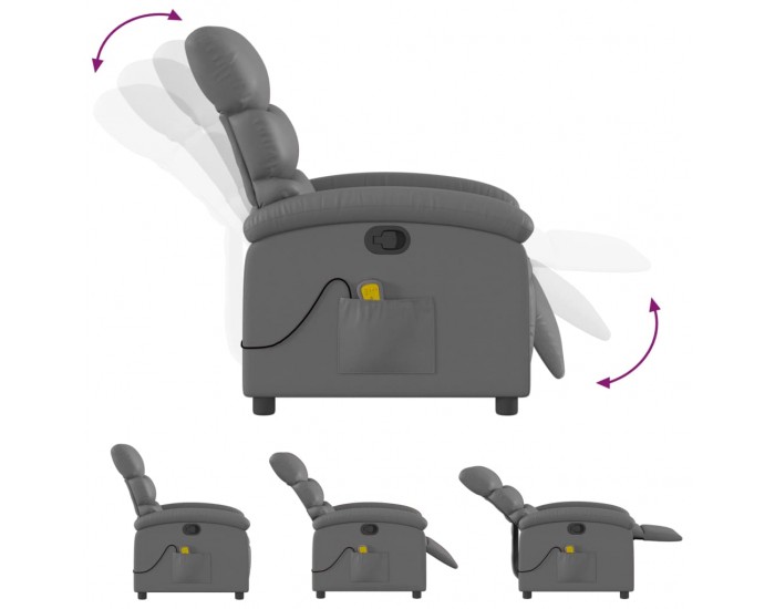 Sonata H Масажен наклоняем стол, сив, изкуствена кожа