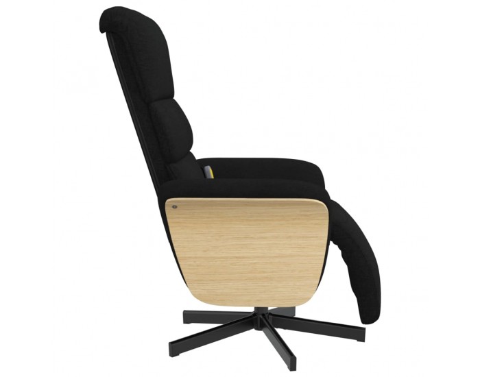 Sonata H Масажен реклайнер стол с поставка за крака, черен, текстил