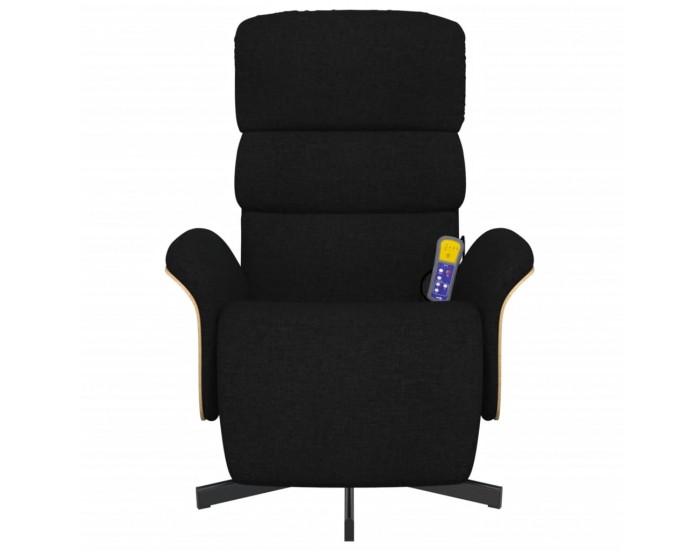 Sonata H Масажен реклайнер стол с поставка за крака, черен, текстил