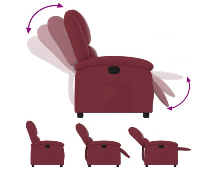 Sonata H Стол реклайнер, виненочервен, текстил