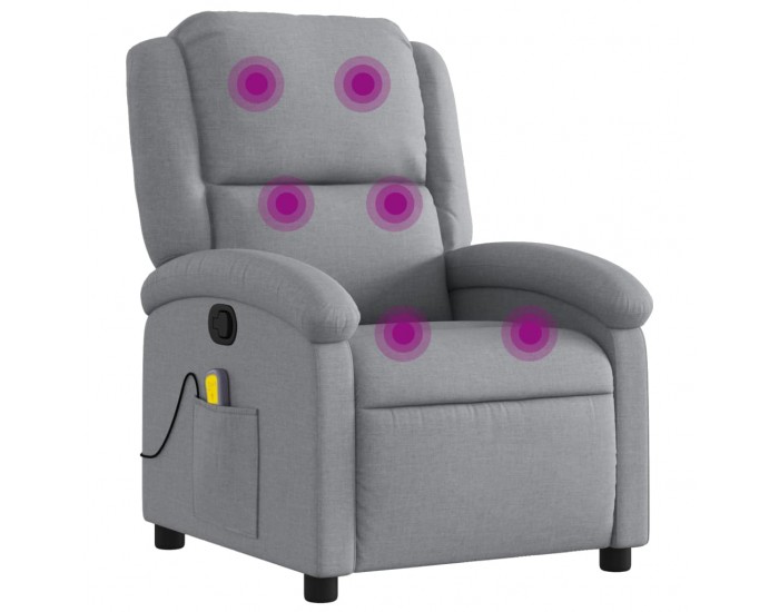 Sonata H Масажен реклайнер стол, светлосив, текстил