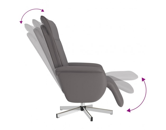 Sonata H Наклоняем стол с поставка за крака, сив, изкуствена кожа