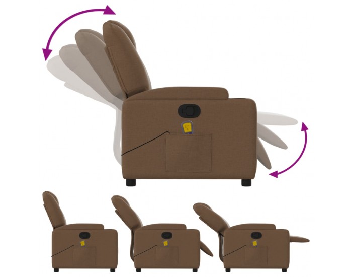 Sonata H Масажен наклоняем стол, кафяв, текстил