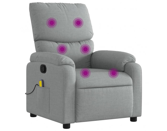 Sonata H Масажен реклайнер стол, светлосив, текстил