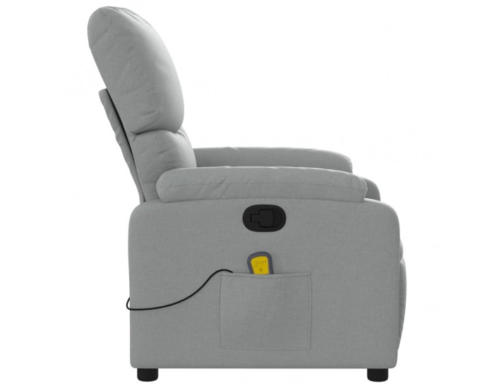 Sonata H Масажен реклайнер стол, светлосив, текстил