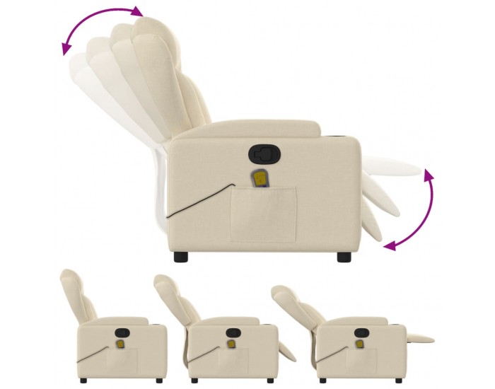 Sonata H Масажен наклоняем стол, кремав, текстил