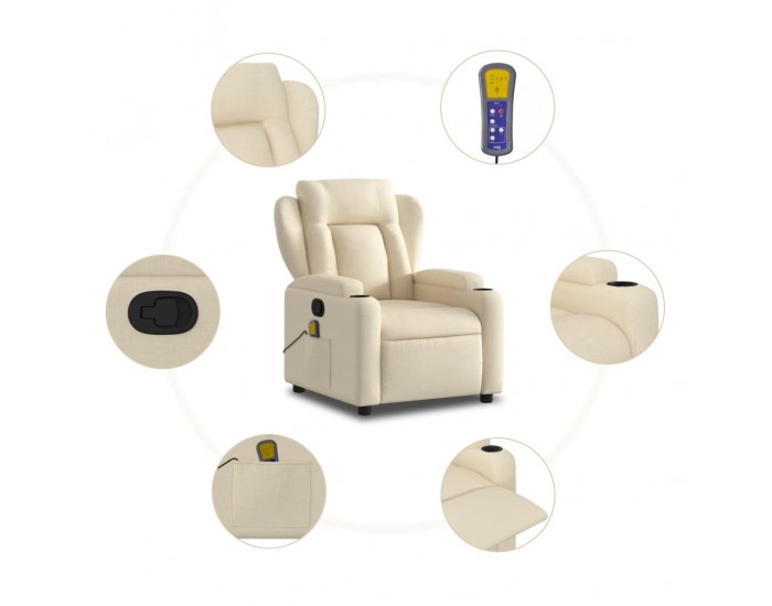 Sonata H Масажен наклоняем стол, кремав, текстил