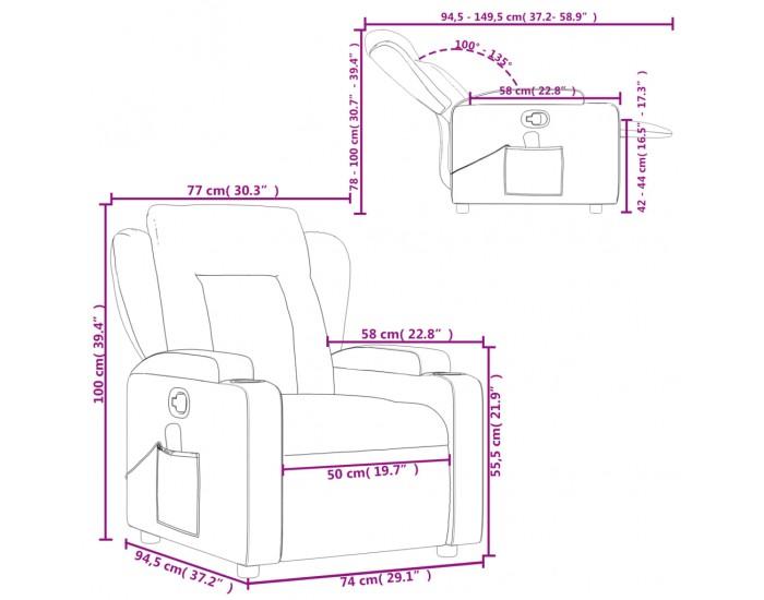 Sonata H Масажен наклоняем стол, виненочервен, текстил