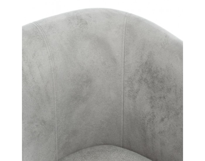 Sonata H Объл фотьойл с опора за крака, светлосив, кадифе