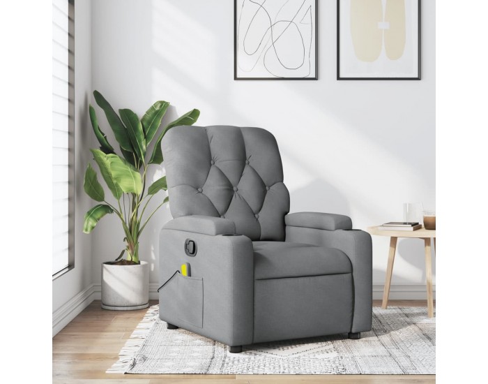 Sonata H Масажен реклайнер стол, светлосив, текстил