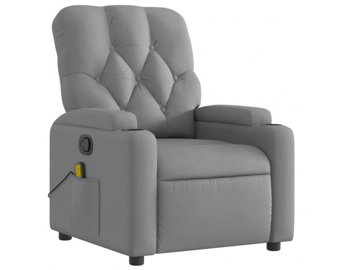 Sonata H Масажен реклайнер стол, светлосив, текстил