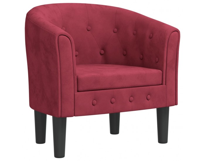 Sonata H Объл фотьойл, виненочервен, кадифе