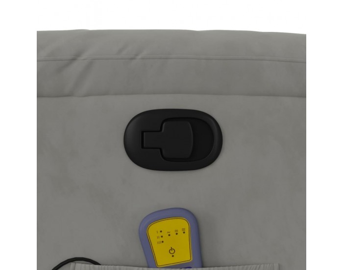 Sonata H Масажен реклайнер стол, светлосив, микрофибърен текстил