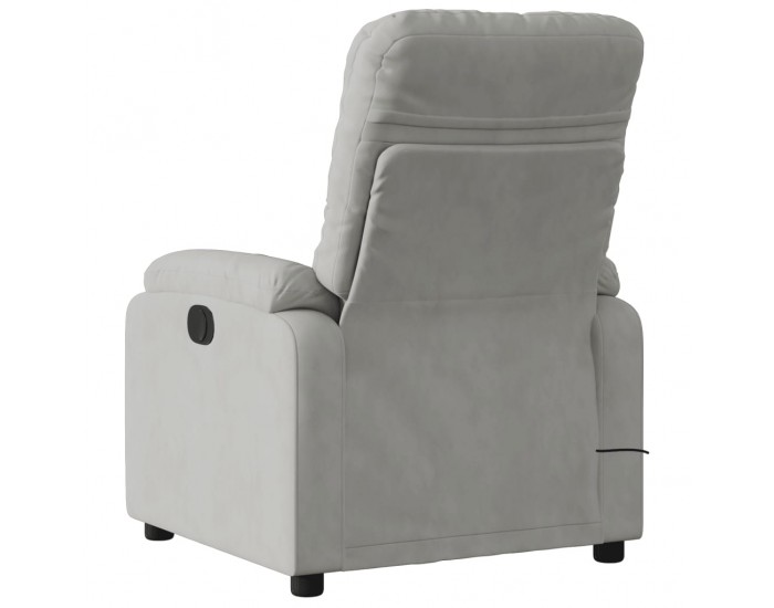 Sonata H Масажен реклайнер стол, светлосив, микрофибърен текстил