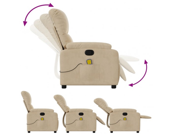 Sonata H Масажен наклоняем стол, кремав, микрофибърен текстил