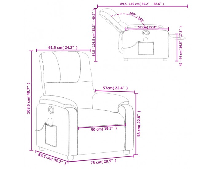 Sonata H Масажен наклоняем стол, кафяв, микрофибърен текстил
