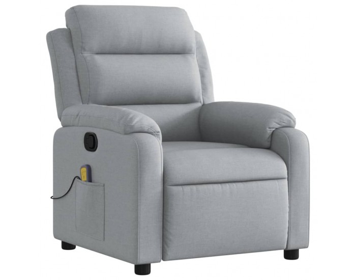 Sonata H Масажен реклайнер стол, светлосив, текстил