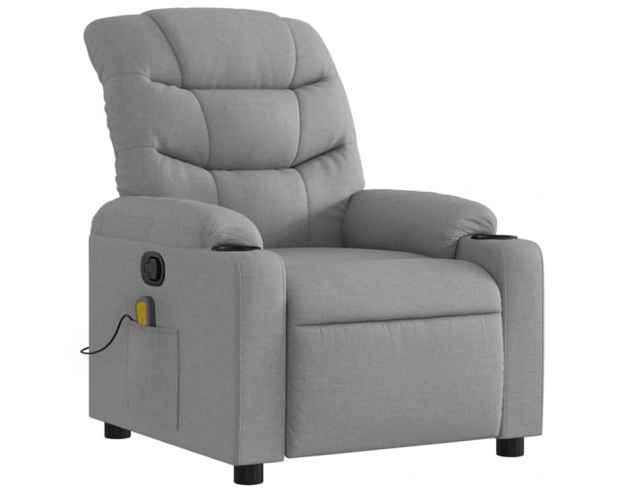 Sonata H Масажен реклайнер стол, светлосив, текстил