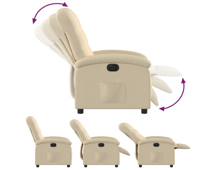 Sonata H Електрически стол реклайнер , кремав, текстил