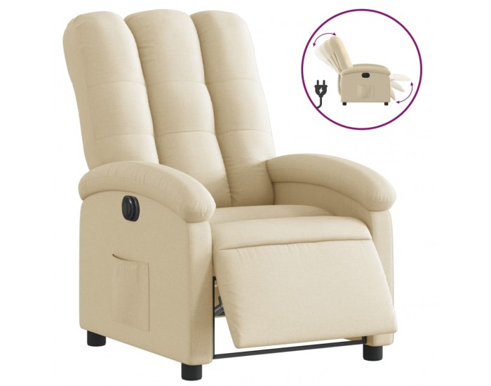 Sonata H Електрически стол реклайнер , кремав, текстил