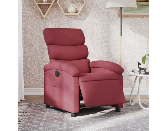 Sonata H Електрически стол реклайнер, виненочервен, текстил