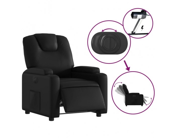 Sonata H Електрически наклоняем стол, черен, изкуствена кожа