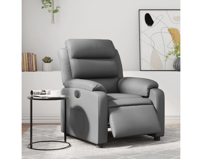 Sonata H Електрически реклайнер стол, сив, изкуствена кожа