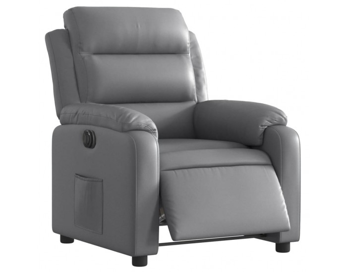 Sonata H Електрически реклайнер стол, сив, изкуствена кожа