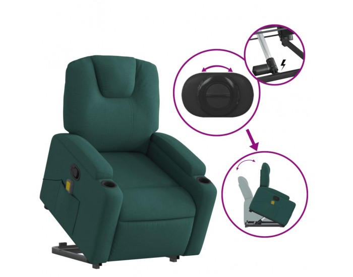 Sonata H Изправящ масажен наклоняем стол, тъмнозелен, текстил