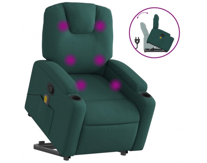 Sonata H Изправящ масажен наклоняем стол, тъмнозелен, текстил