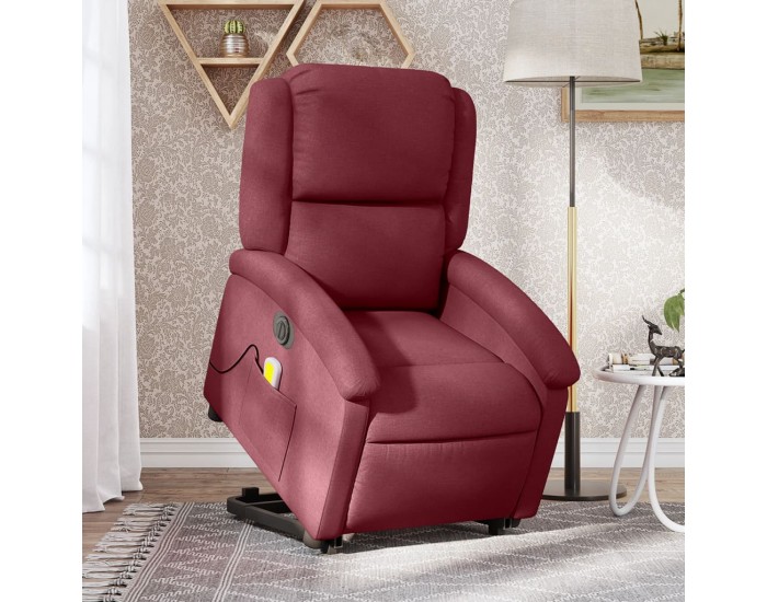 Sonata H Електрически изправящ масажен реклайнер виненочервен текстил