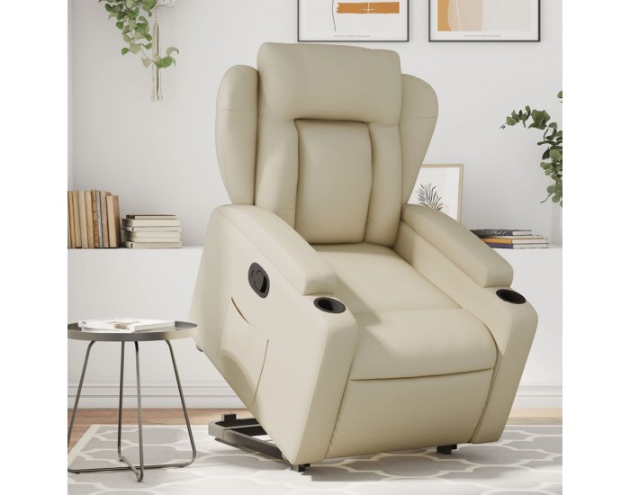 Sonata H Изправящ реклайнер стол, кремав, изкуствена кожа