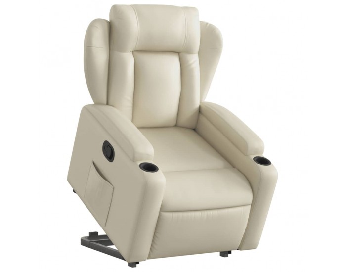 Sonata H Изправящ реклайнер стол, кремав, изкуствена кожа