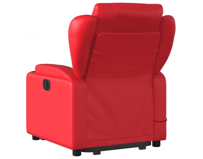 Sonata H Електрически изправящ масажен реклайнер стол, червен, еко кожа