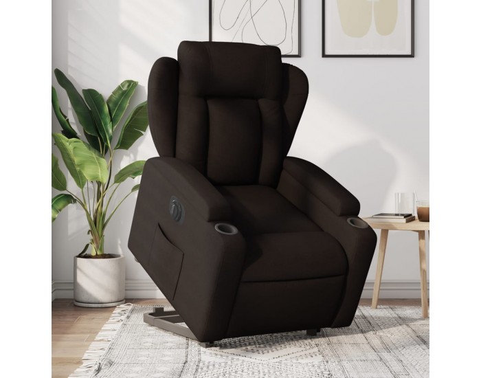 Sonata H Електрически изправящ реклайнер стол, тъмнокафяв, текстил