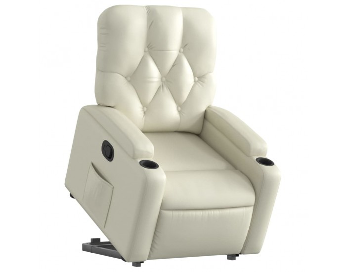 Sonata H Изправящ реклайнер стол, кремав, изкуствена кожа