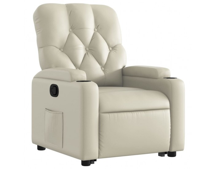 Sonata H Изправящ реклайнер стол, кремав, изкуствена кожа