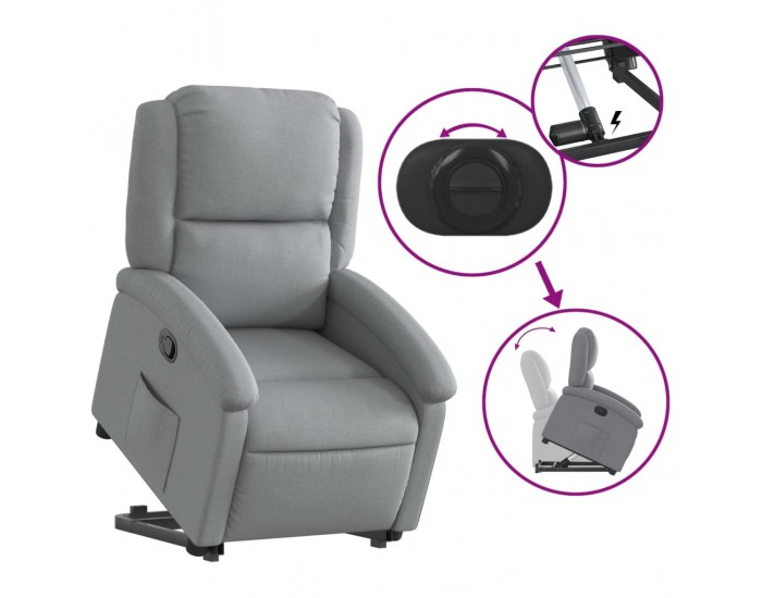 Sonata H Изправящ реклайнер стол, светлосив, текстил