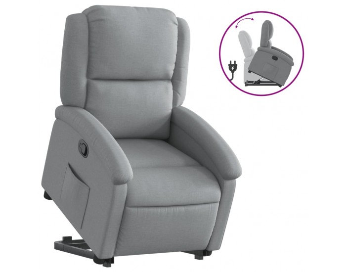 Sonata H Изправящ реклайнер стол, светлосив, текстил