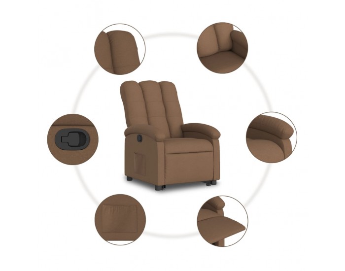 Sonata H Изправящ реклайнер стол, кафяв, текстил