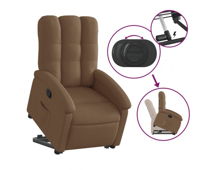 Sonata H Изправящ реклайнер стол, кафяв, текстил