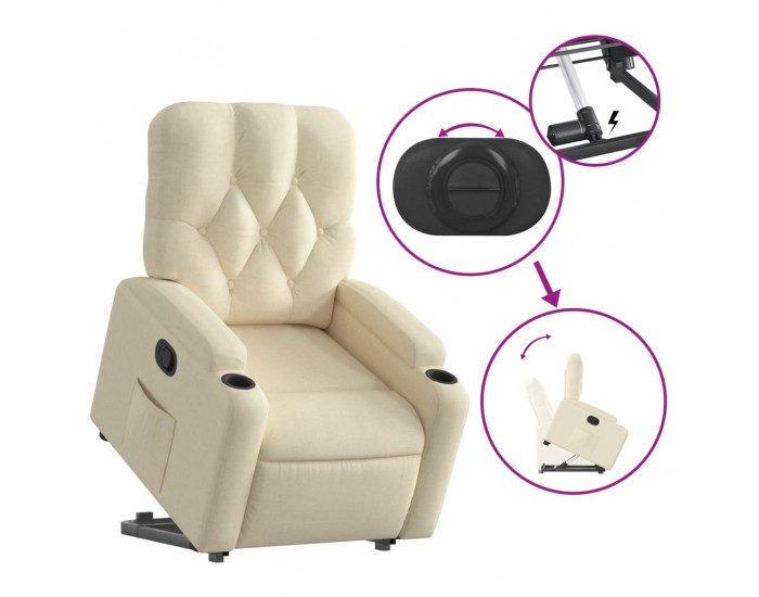 Sonata H Изправящ реклайнер стол, кремав, текстил