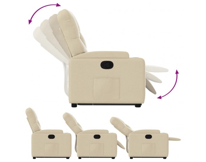 Sonata H Изправящ реклайнер стол, кремав, текстил